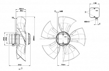 Осевой вентилятор ebmpapst A4D450AO1401