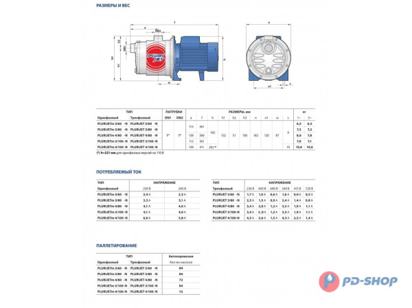 Насосная станция Pedrollo PLURIJETm 3/60X 24cl