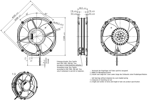 Вентилятор компактный ebmpapst 2214 F/2TDHOU Vollumguss Li. 340