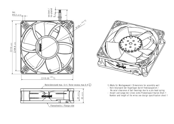 Вентилятор компактный ebmpapst 4312 N/12M