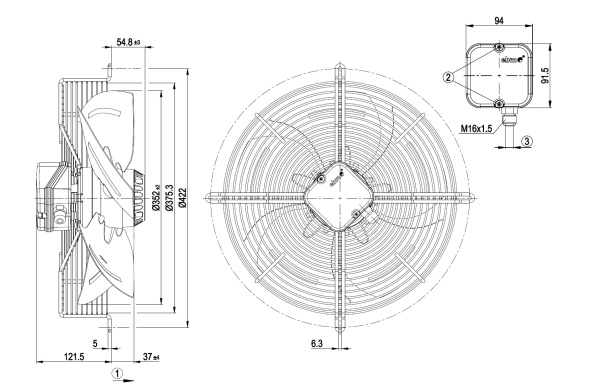 Осевой вентилятор ebmpapst S4E350AP06A4