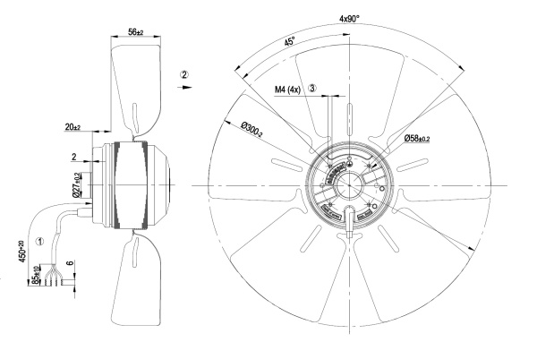 Осевой вентилятор ebmpapst A4E300AA0102