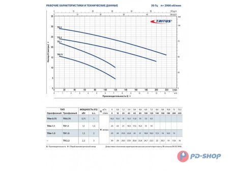 Насос фекальный Pedrollo TRITUS TR 2.2