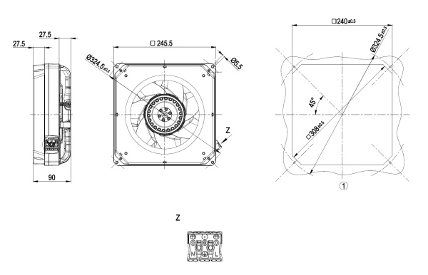 Центробежный вентилятор ebmpapst K2E200AD2001