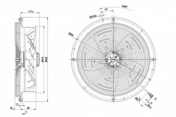 Осевой вентилятор ebmpapst W4D400CP1230