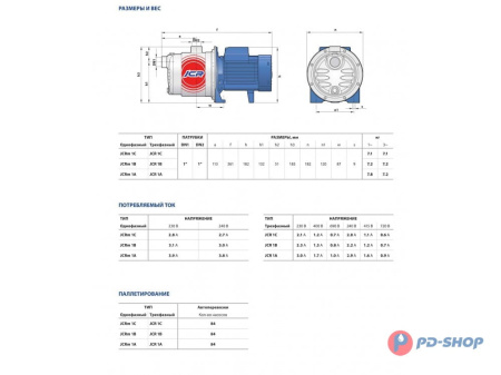 Насос из нержавеющей стали Pedrollo JCR 1 C