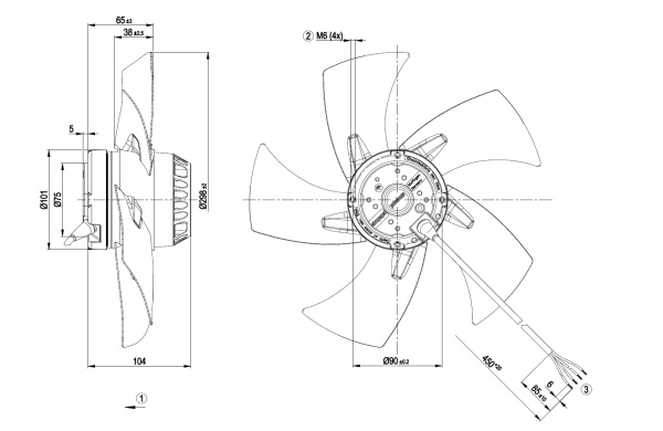Осевой вентилятор ebmpapst A2E300AP0201