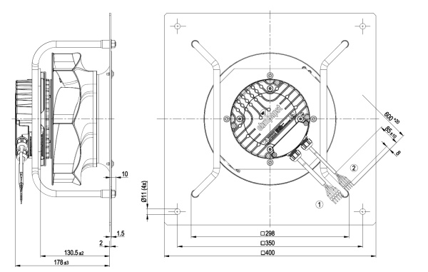 Центробежный вентилятор ebmpapst K3G250RR01H2